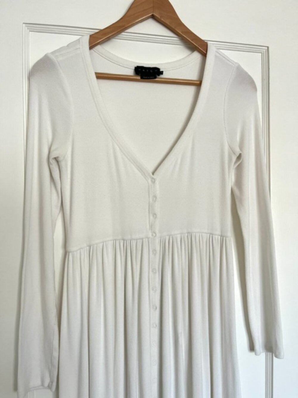 Hatch The Softest Rib Maternity and Nursing Dress in Ivory | Size XS - Picture 4 of 9